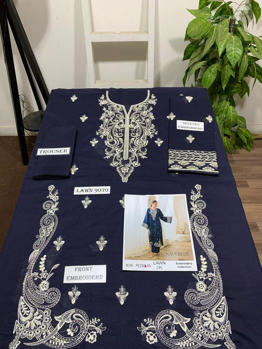 UNSTITCHED 2PC LAWN EMBROIDERED SUIT