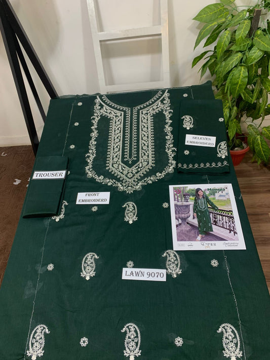 Embroidered 2Pc Lawn Unstitched Summer Dress AL-106