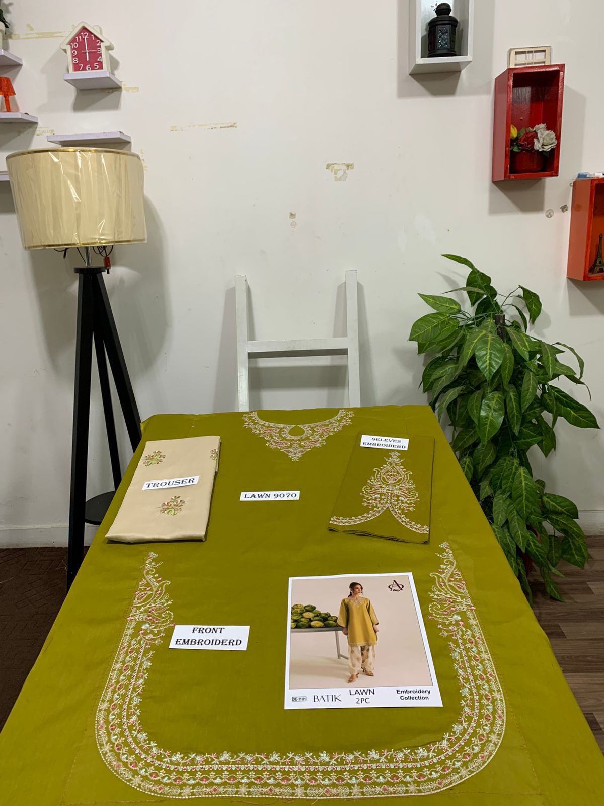 Heavy Embroidered 2Pc Lawn Unstitched Summer Dress - DE-1101