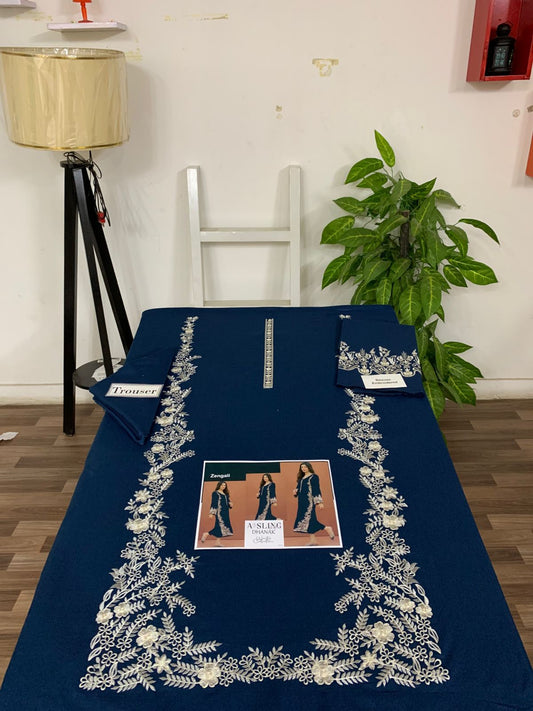 Embroidered 2Pc Lawn Unstitched Summer Dress - DM-12