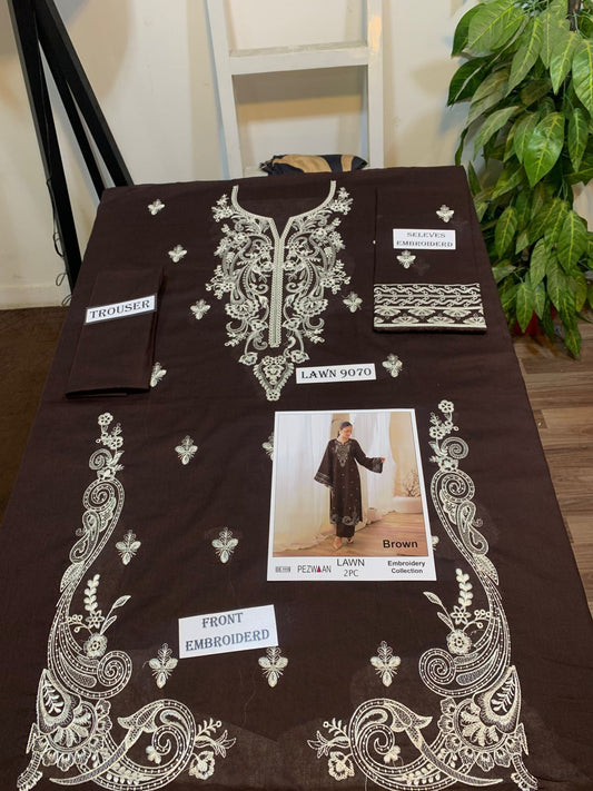 UNSTITCHED 2PC LAWN EMBROIDERED SUIT