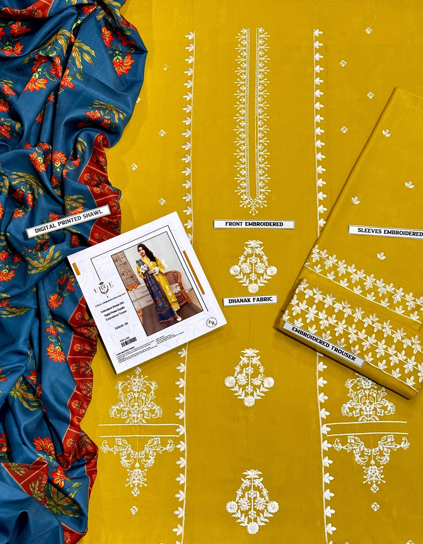 DHANAK 3 PIECE EMBRIODED