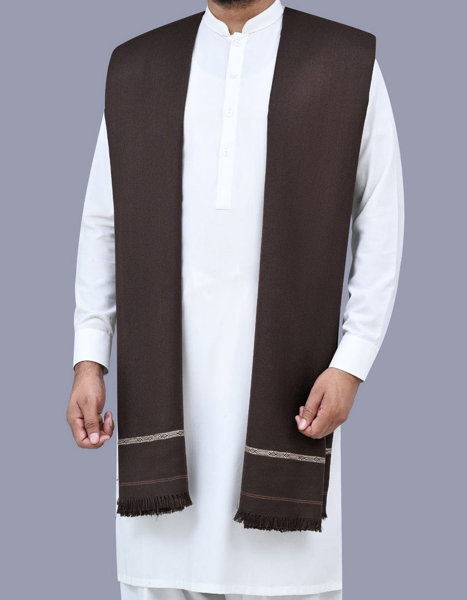 j. Men’s Wool Shawl– Chocolate