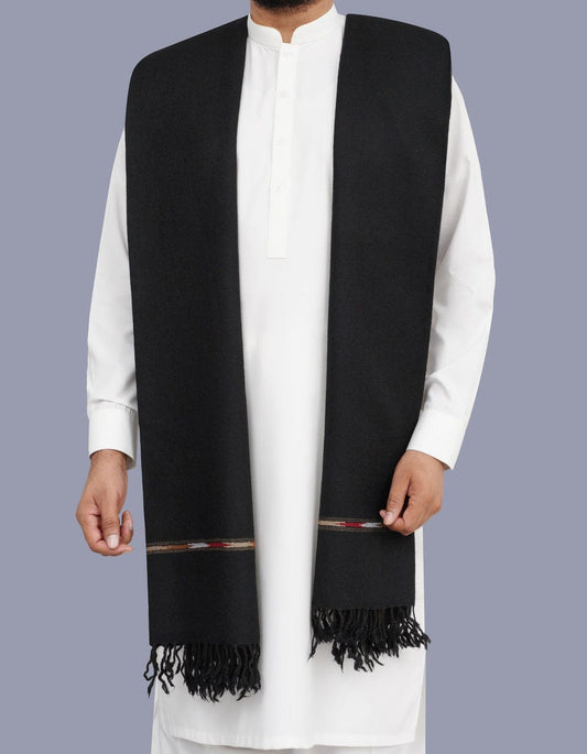 j. Men’s Wool Shawl – Black