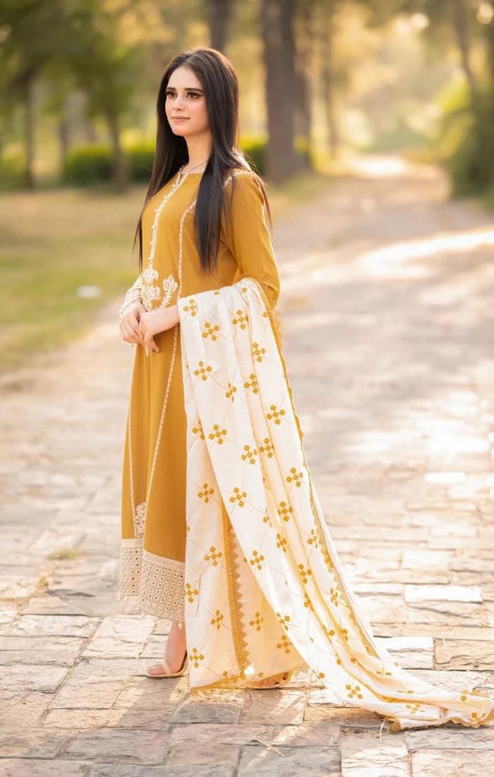 Unstiched 3PC Lawn Fabric