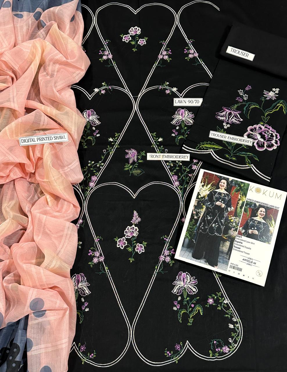 Unstiched 3PC Lawn Fabric