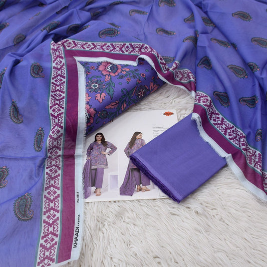 KHADDI 3 Piece Printed Unstitched Suite