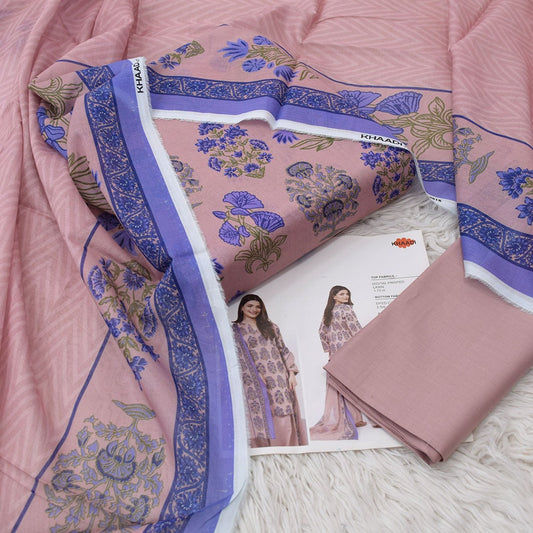 KHADDI 3 Piece Printed Unstitched Suite