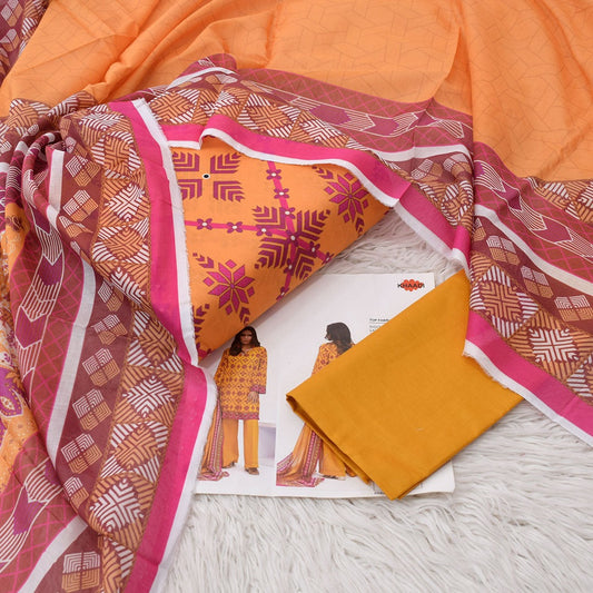 KHADDI 3 Piece Printed Unstitched Suite