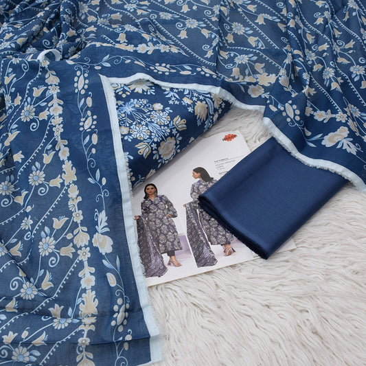 KHADDI 3 Piece Printed Unstitched Suite