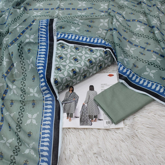 KHADDI 3 Piece Printed Unstitched Suite
