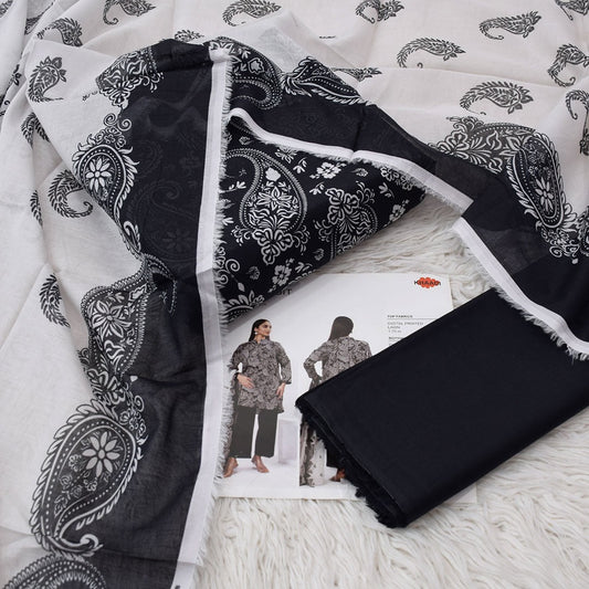 KHADDI 3 Piece Printed Unstitched Suite