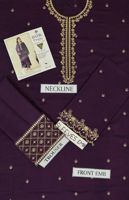 UNSTITCHED 2PC LAWN EMBROIDERED SUIT