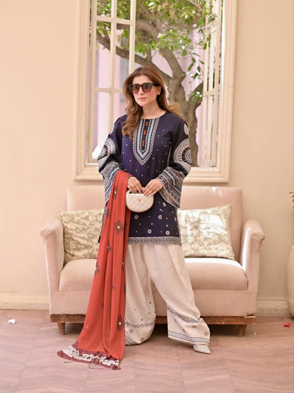 Rangrez – Heavy Embroidered Lawn 3-Piece Suit (UNStitched) AS-04