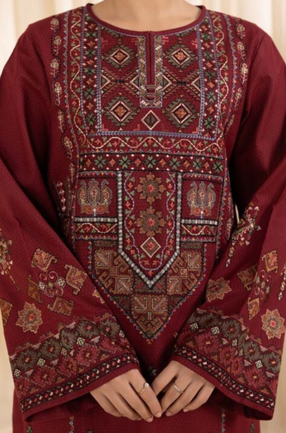 Sapphire - Winter 3PC Lawn Embroidered Suit - AS-24