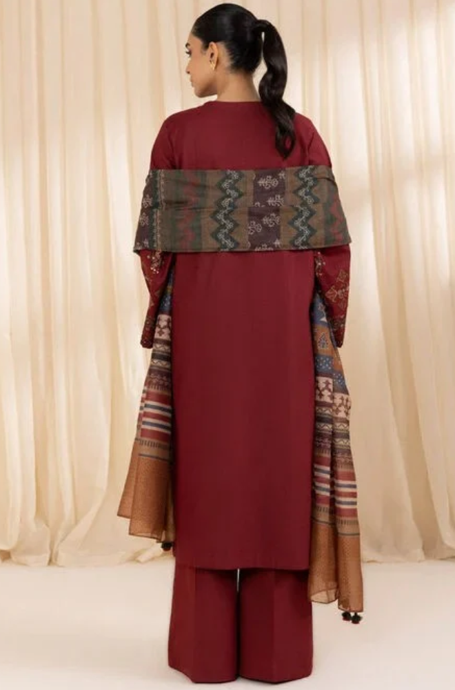 Sapphire - Winter 3PC Lawn Embroidered Suit - AS-24