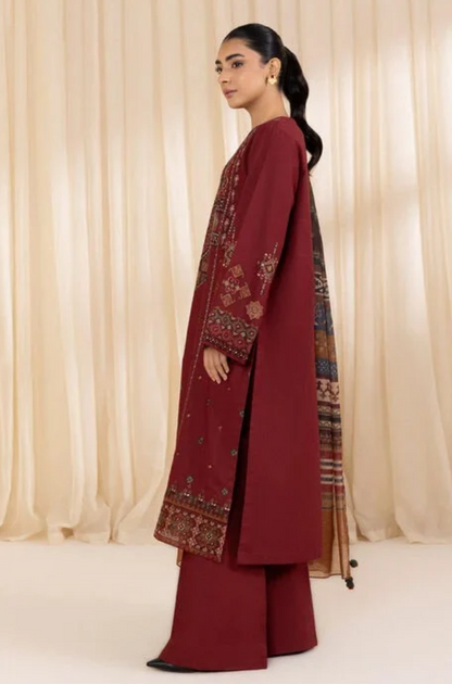Sapphire - Winter 3PC Lawn Embroidered Suit - AS-24