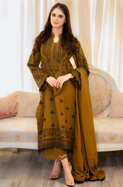 Libbas– Heavy Embroidered Lawn 3-Piece Suit (UNStitched) AS-19