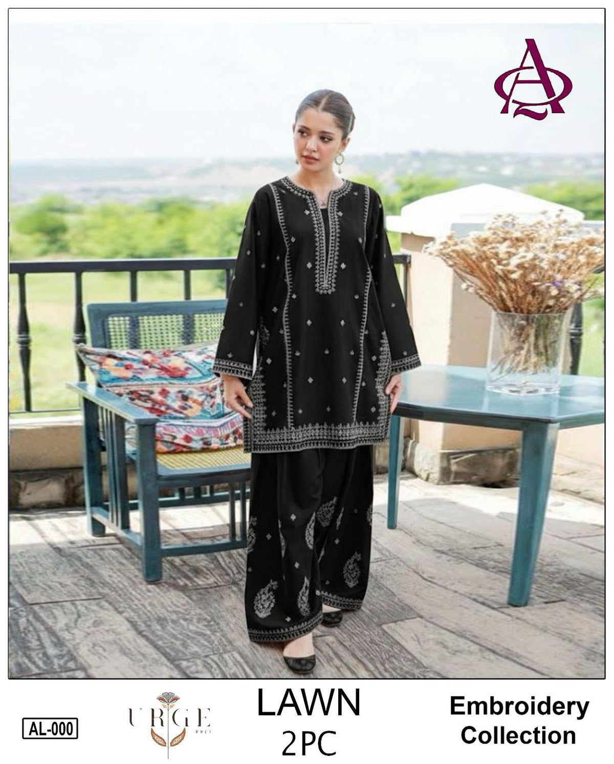 UNSTITCHED 2PC LAWN EMBROIDERED SUIT