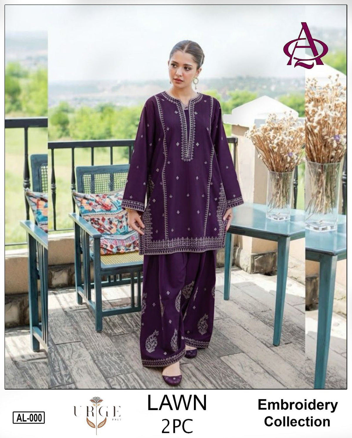 UNSTITCHED 2PC LAWN EMBROIDERED SUIT