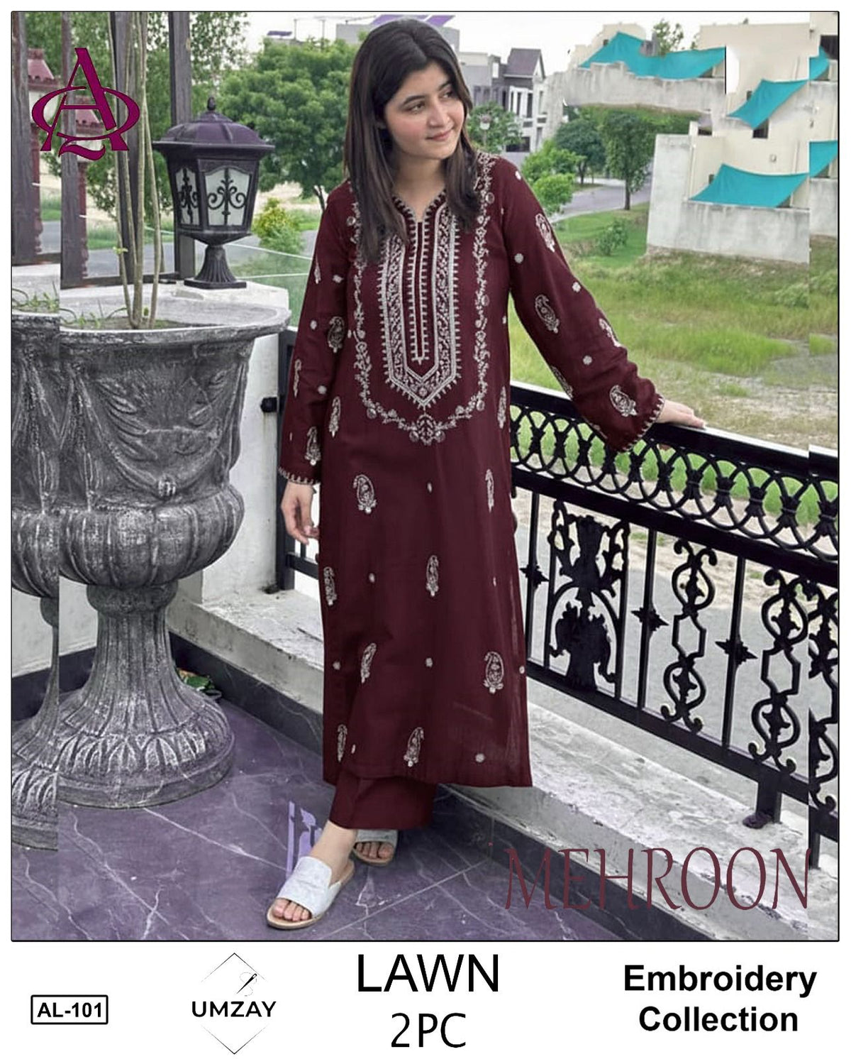 UNSTITCHED 2PC LAWN EMBROIDERED SUIT