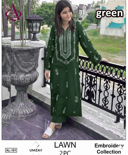 UNSTITCHED 2PC LAWN EMBROIDERED SUIT