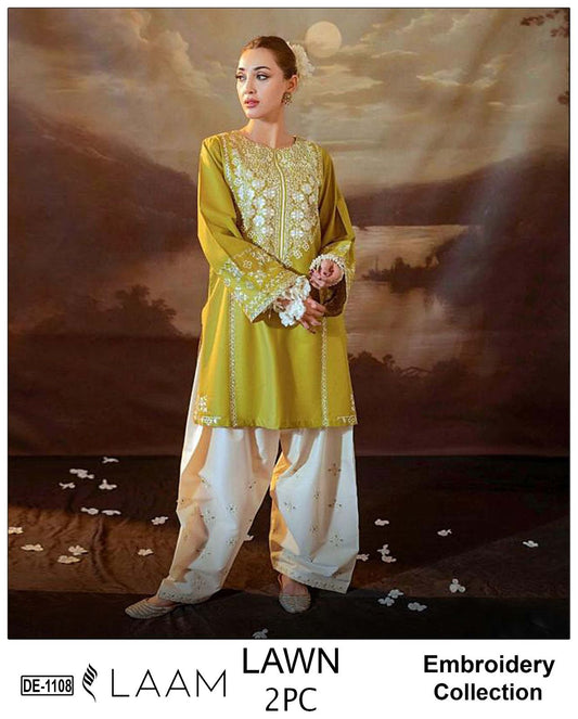 UNSTITCHED 2PC LAWN EMBROIDERED SUIT