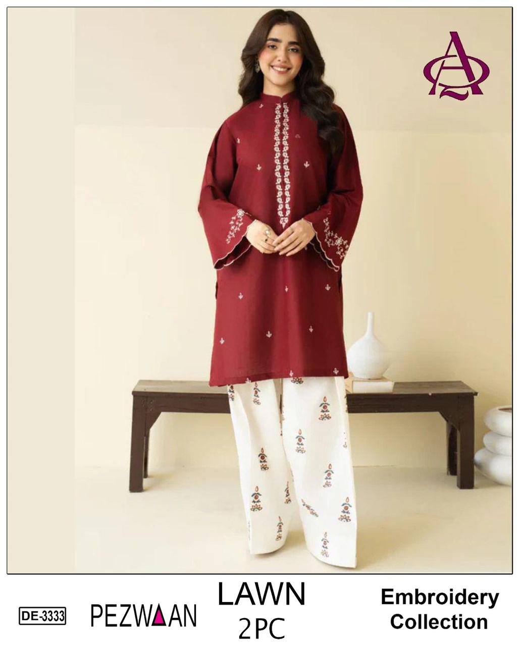 UNSTITCHED 2PC LAWN EMBROIDERED SUIT