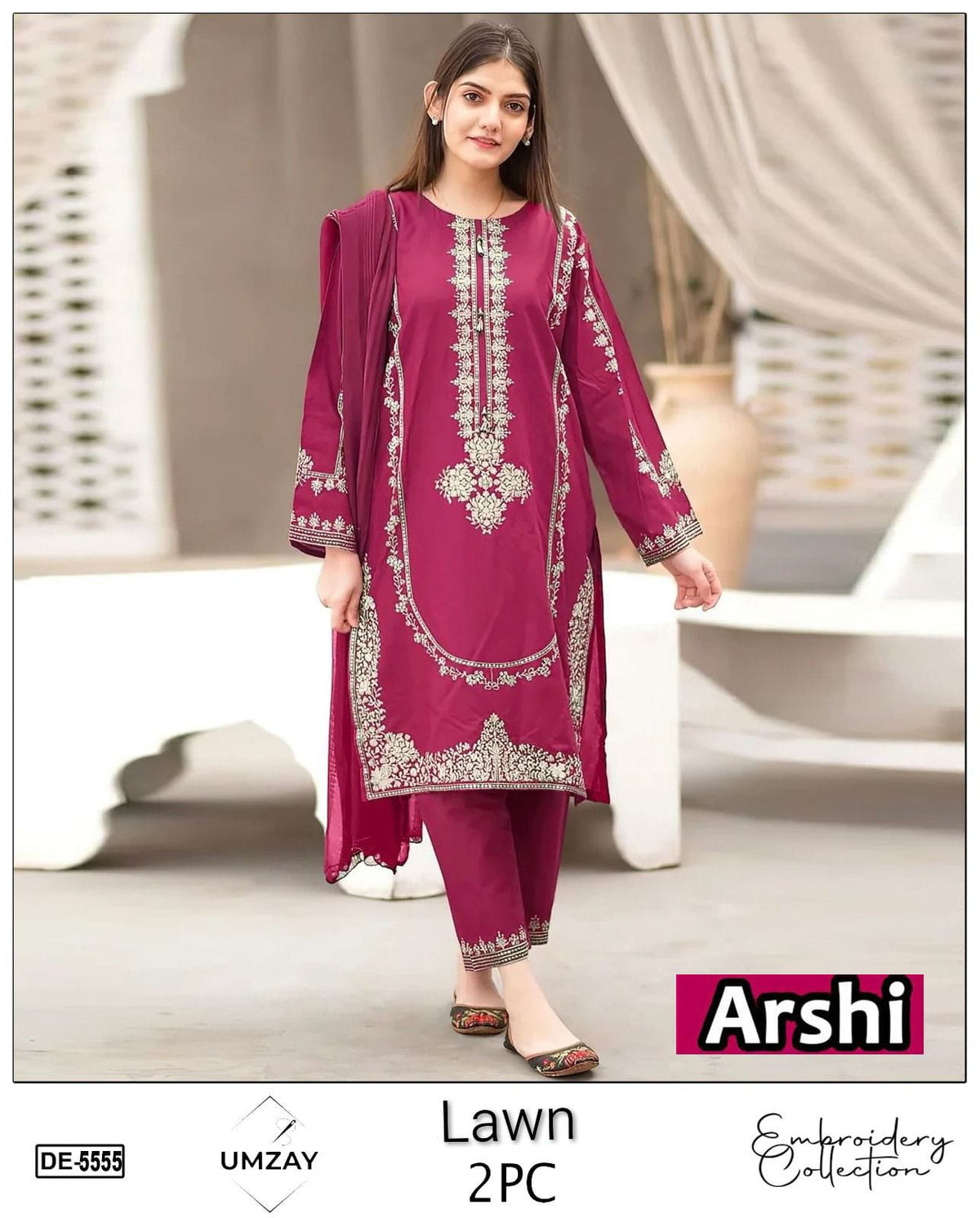 UNSTITCHED 2PC LAWN EMBROIDERED SUIT