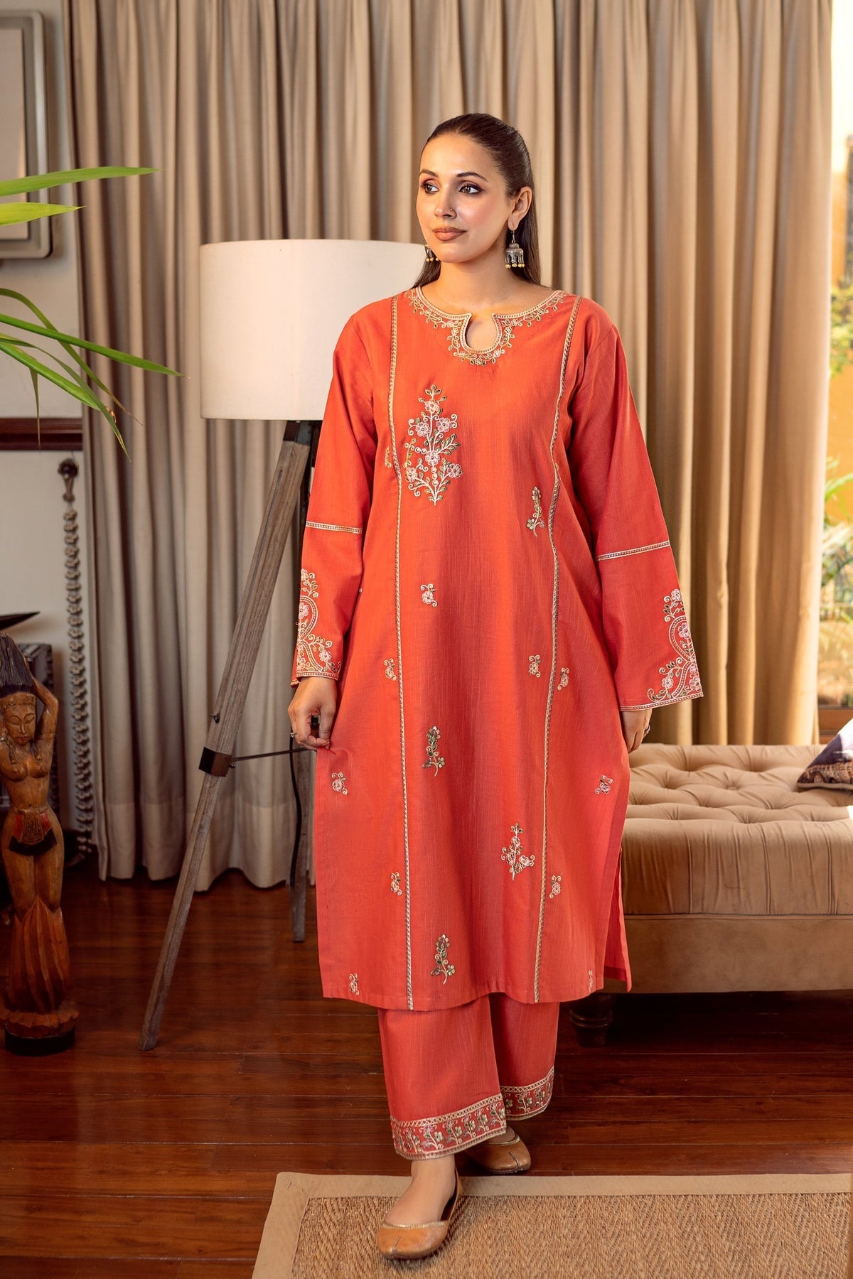 UNSTITCHED 2PC LAWN EMBROIDERED SUIT