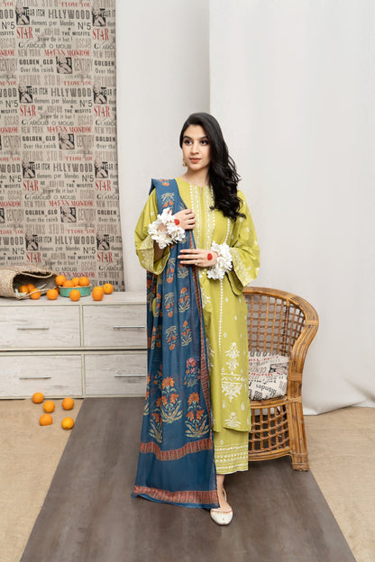 Embroidered 3-Piece in Lawn UNSTICED