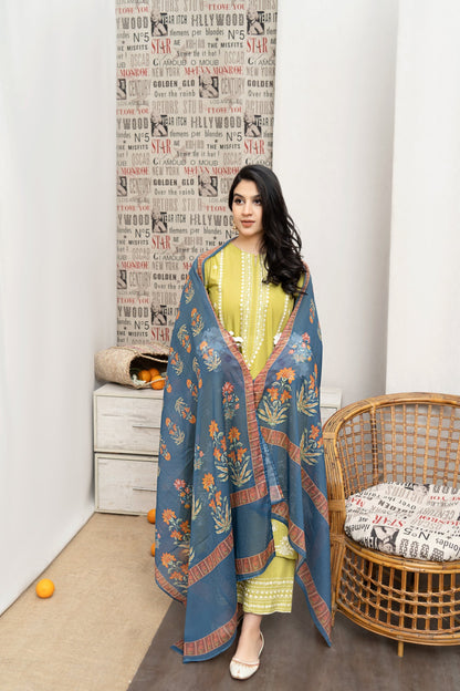 Embroidered 3-Piece in Lawn UNSTICED