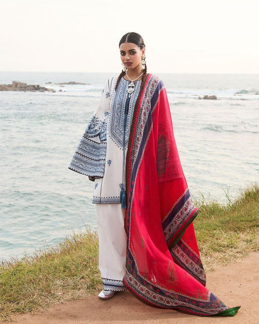 Luxury Embroidered 3-Piece in DHANAK UNSTICED