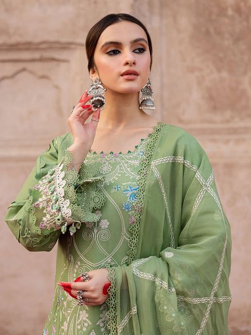 Luxury Embroidered 3-Piece in DHANAK UNSTICED