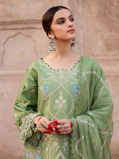 Luxury Embroidered 3-Piece in DHANAK UNSTICED