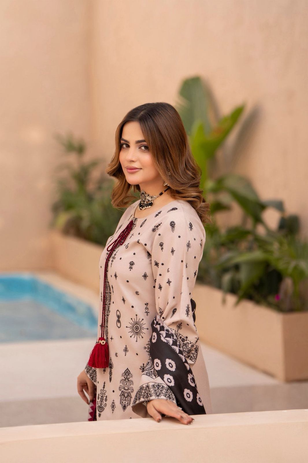 Luxury Embroidered 3-Piece in DHANAK UNSTICED