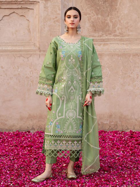 Luxury Embroidered 3-Piece in DHANAK UNSTICED