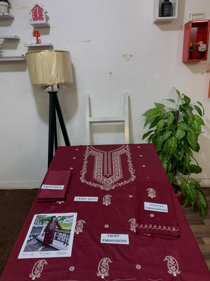 UNSTITCHED 2PC LAWN EMBROIDERED SUIT
