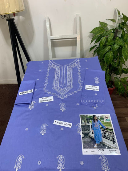 UNSTITCHED 2PC LAWN EMBROIDERED SUIT