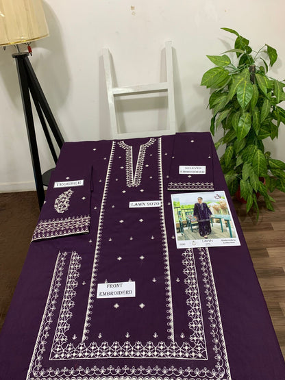 UNSTITCHED 2PC LAWN EMBROIDERED SUIT