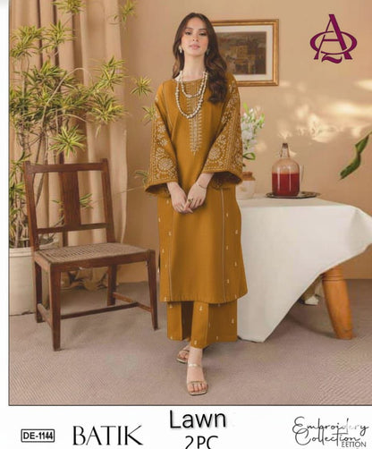 UNSTITCHED 2PC LAWN EMBROIDERED SUIT