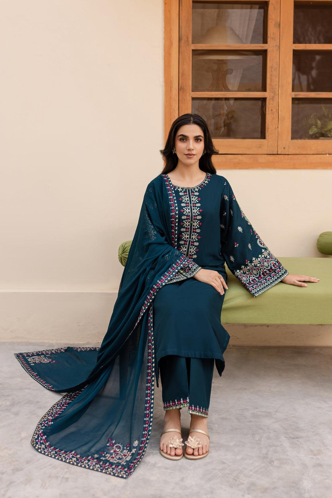 Unstiched 3PC Lawn Fabric