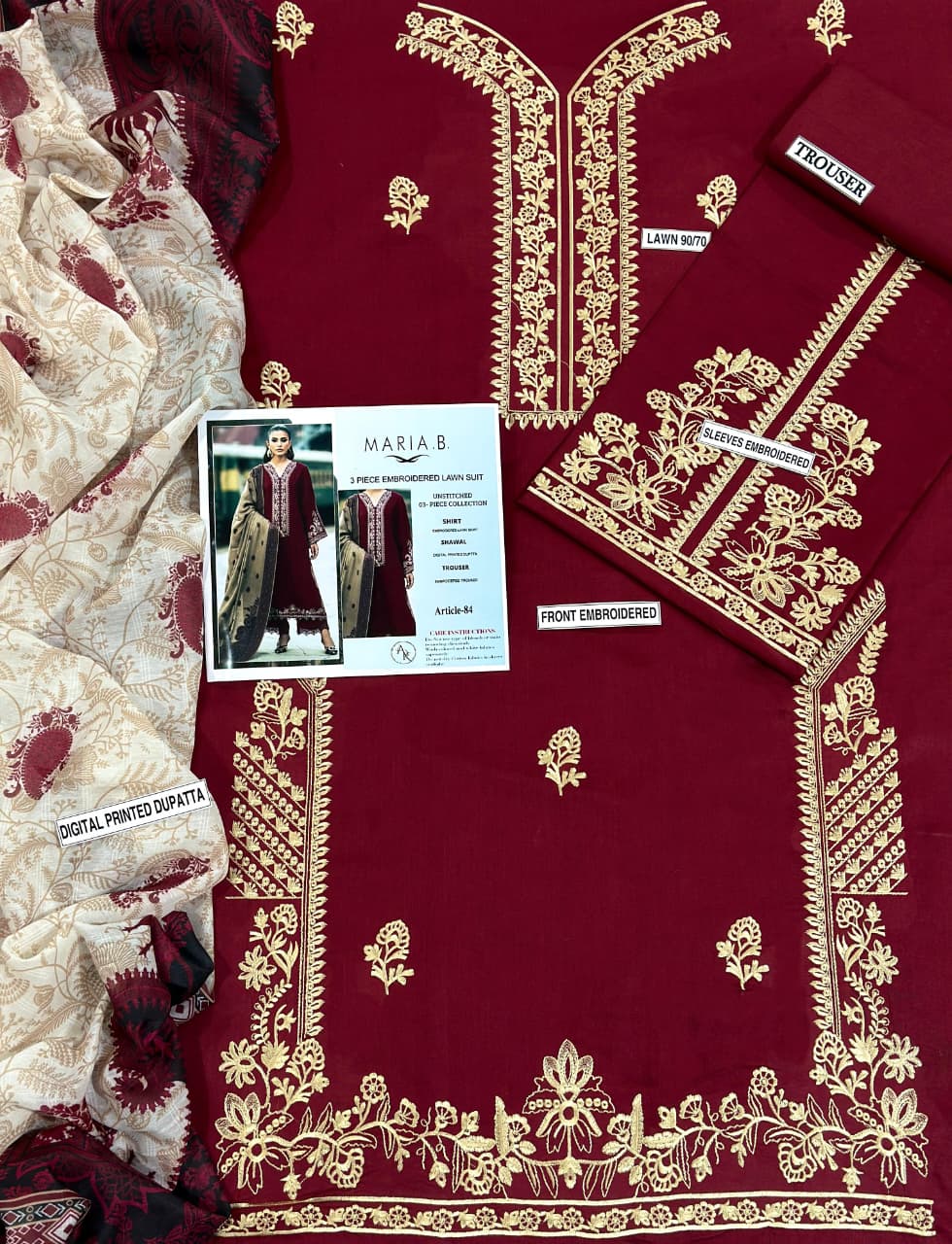 Coco Unstiched 3PC Lawn Fabric