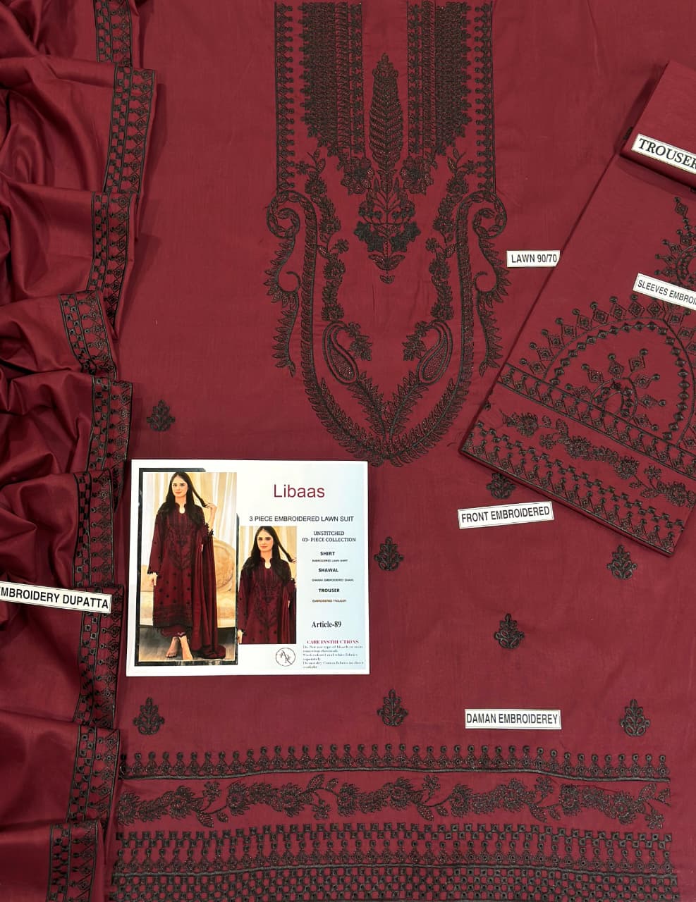 Libaas Unstiched 3PC Lawn Fabric