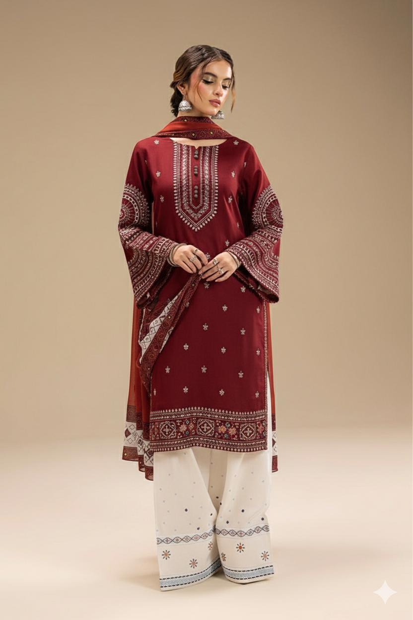 Jazmine Unstiched 3PC Lawn Fabric