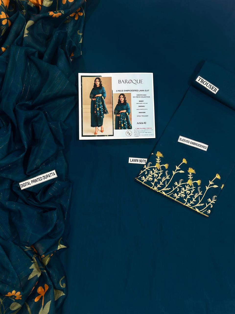 baroque 3PC Lawn Fabric