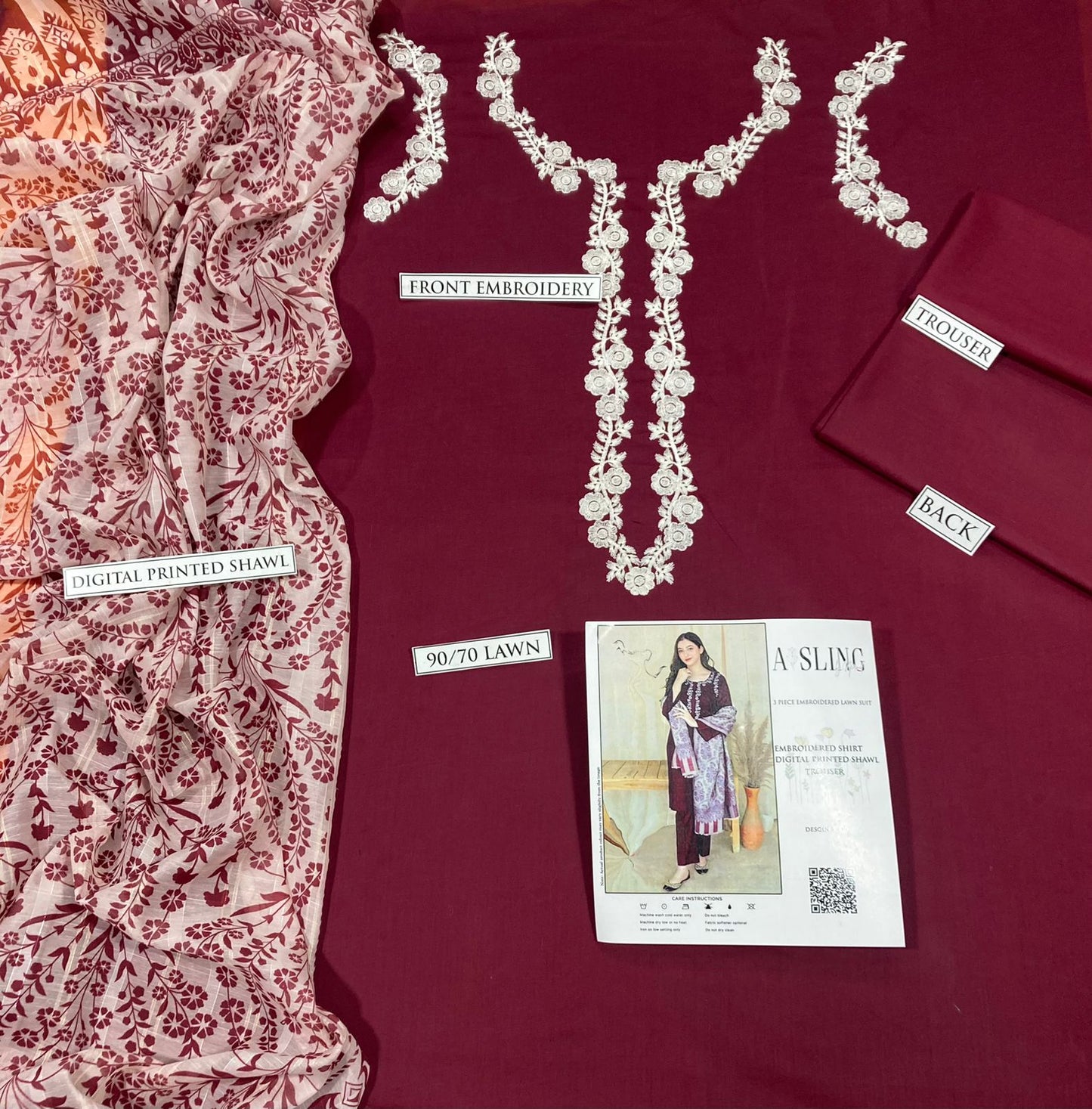 Asline 3PC Lawn Fabric