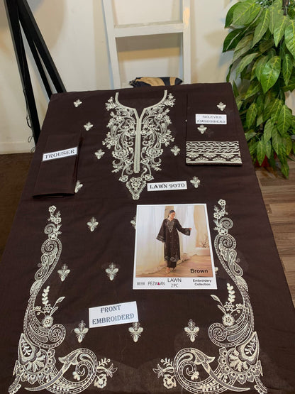 UNSTITCHED 2PC LAWN EMBROIDERED SUIT