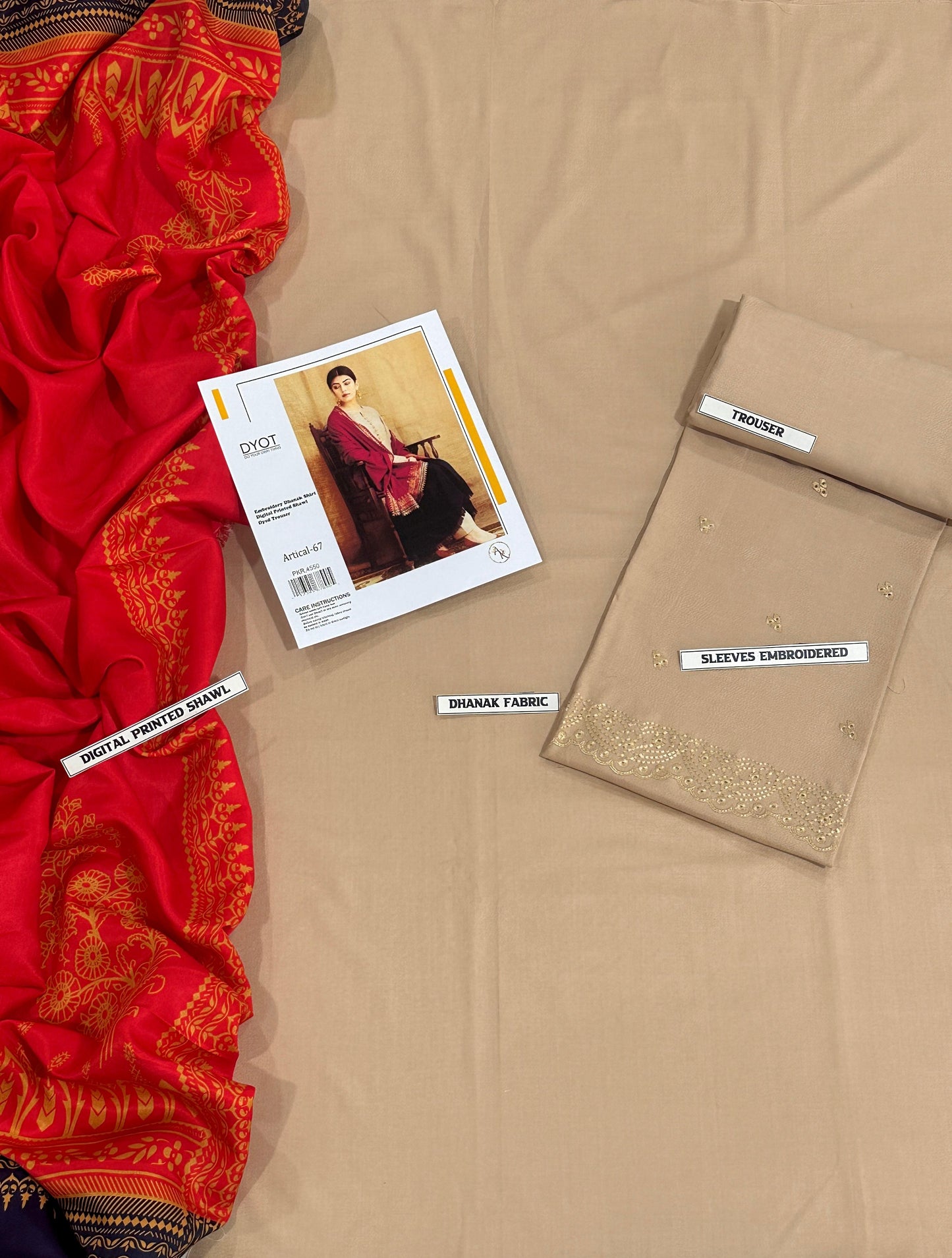 DHANAK 3 PIECE EMBRIODED