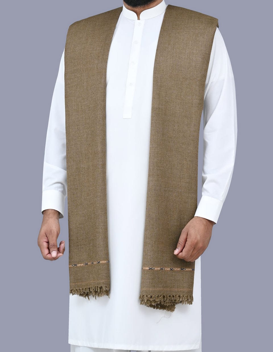 j. Men’s Wool Shawl – Olive